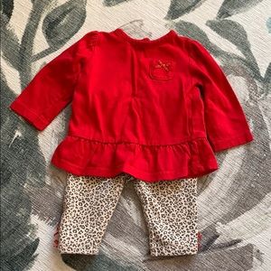 Red and leopard print outfit- size 3m